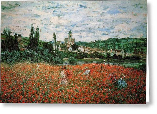 Poppy Field near Vetheuil Claude Monet - Greeting Card