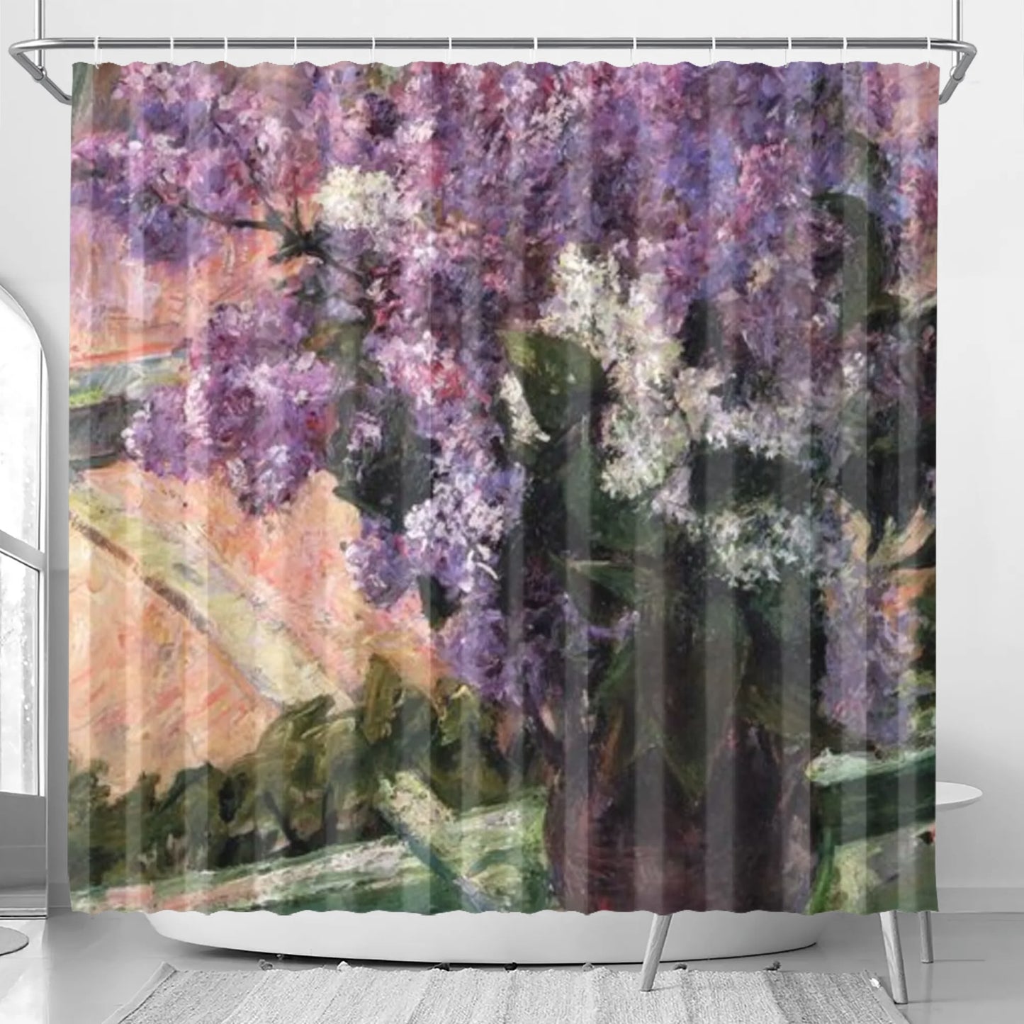 Lilacs in a Window by Mary Cassatt Shower Curtain