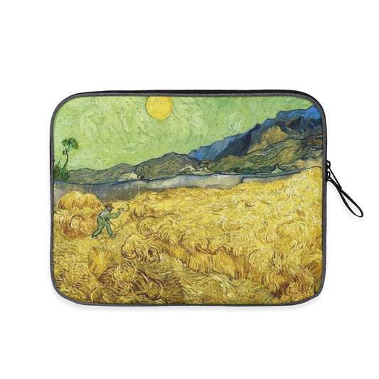 Wheat Field with Reaper and Sun by Vincent van Gogh Tablet Sleeve Compatible with Laptop Bag 13 inch 14 inch