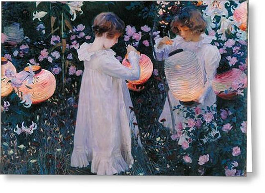 Carnation, Lily, Lily, Rose by John Singer Sargent - Greeting Card