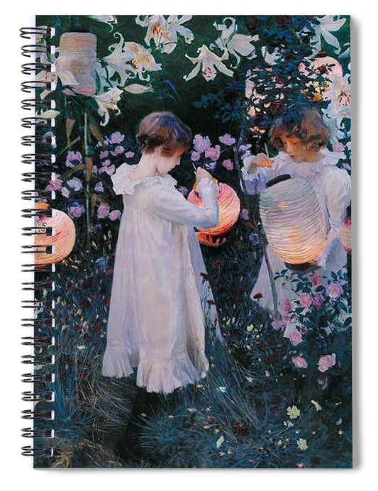 Carnation, Lily, Lily, Rose by John Singer Sargent - Spiral Notebook