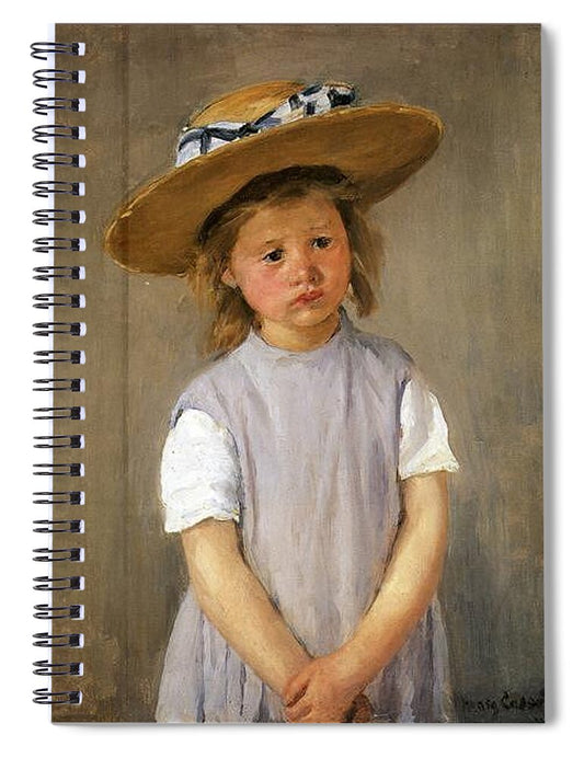 Child In A Straw Hat by Mary Cassatt - Spiral Notebook