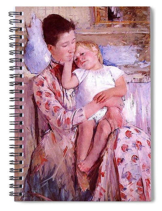 Emmie and Her Child by Mary Cassatt - Spiral Notebook