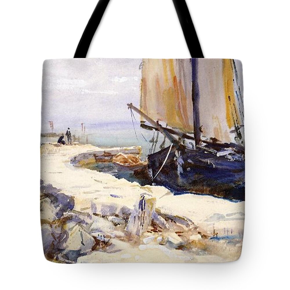 Above Lake Garda at San Vigilio by John Singer Sargent - Tote Bag