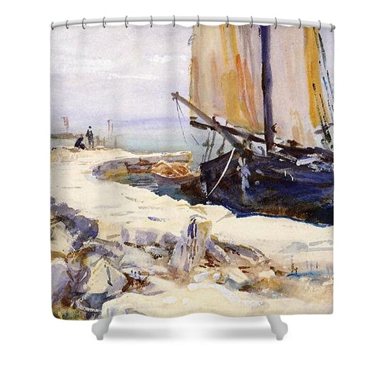 Above Lake Garda at San Vigilio by John Singer Sargent- Shower Curtain