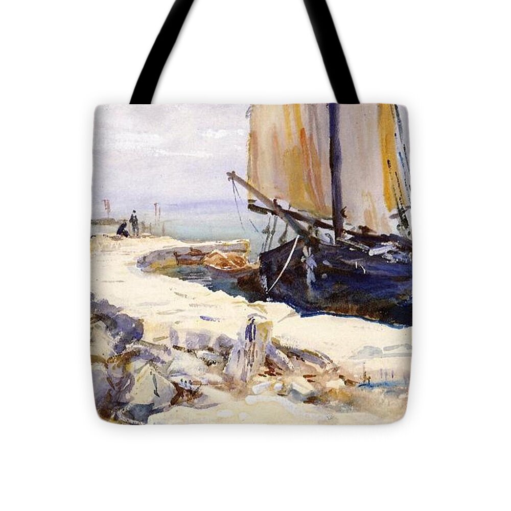 Above Lake Garda at San Vigilio by John Singer Sargent - Tote Bag