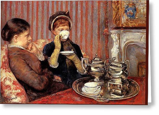 The Tea by Mary Cassatt - Greeting Card