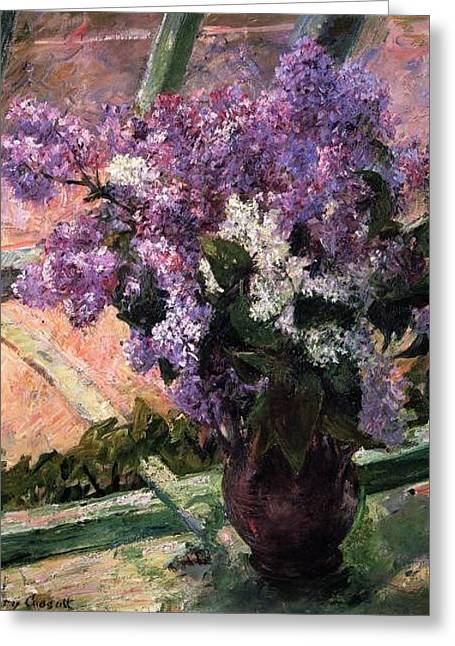 Lilacs in the Window by Mary Cassatt Greeting Card - Greeting Card