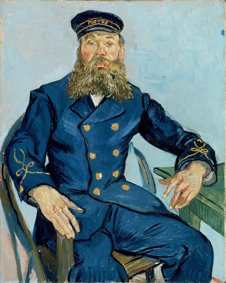 Portrait van de postbode Joseph Roulin by Vincent van Gogh