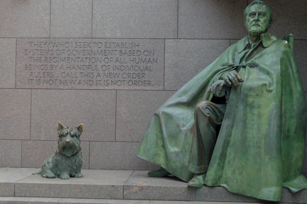 FDR Memorial featuring Fala beloved doggie by Neal Estern