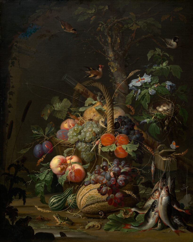 Still Life with Fruit, Fish, and a Nest, c. 1675