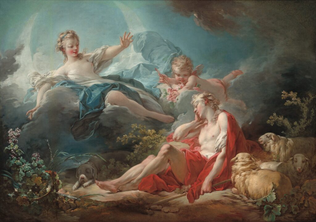 depicts the myth of the goddess Diana and the shepherd Endymion